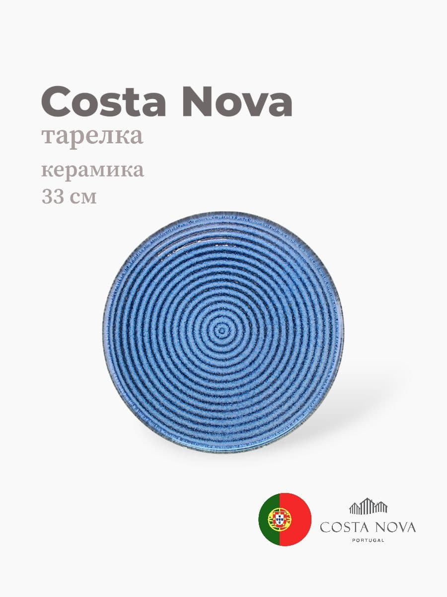 Тарелка, Costa Nova, Sardinhas, 33 см, керамика, Португалия