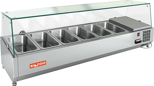 Hicold (Россия) Витрина холодильная 1390*385*460 мм. для компонентов пиццы (топпингов) VRTG 1390 Hicold /1/