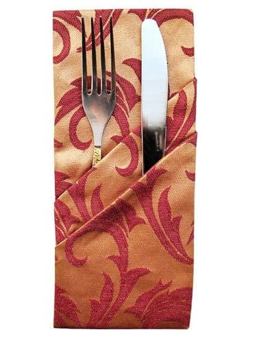 Текстиль (Россия) Конверт (куверт) 22,5*10 см. на 3 предмета Мати бордо перья /1/ Под заказ
