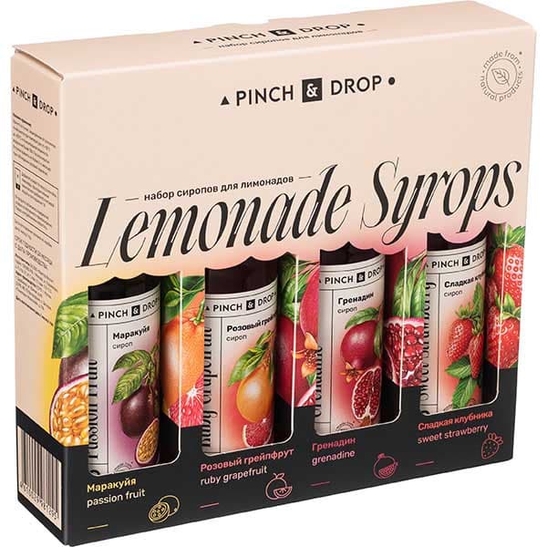Pinch&Drop Набор сиропов для лимонадов Pinch&Drop уцененный[4шт];стекло,картон;250мл;,H=205,L=230,B=55мм