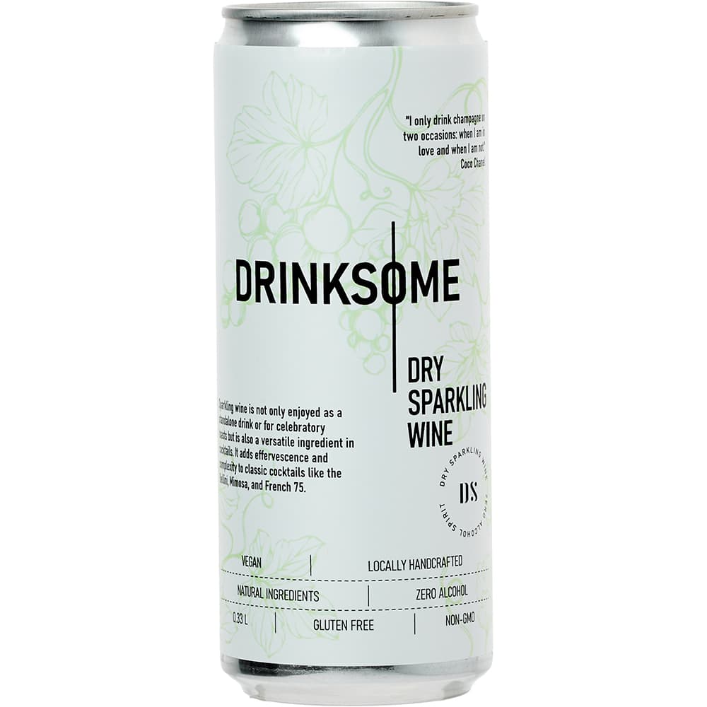 Drinksome Напиток безалкогольный «Сухое игристое вино»;жесть белая;330мл;D=58,H=154,4мм;белый