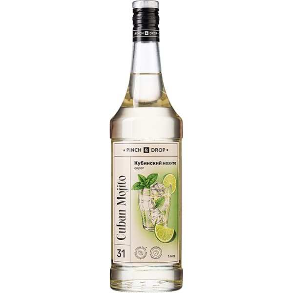 Pinch&Drop Сироп «Кубинский Мохито» Pinch&Drop уцененный;стекло;1л;D=85,H=330мм;белый