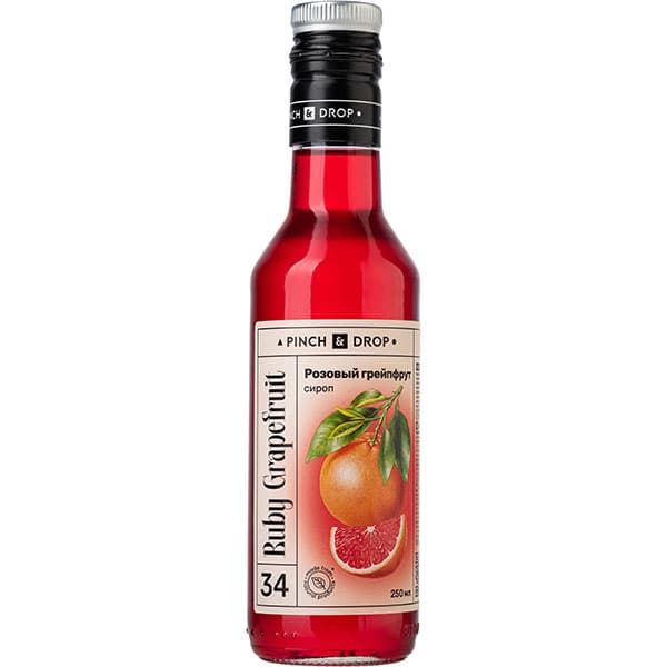 Pinch&Drop Сироп «Розовый Грейпфрут» Pinch&Drop уцененный;стекло;250мл;D=54,H=202мм;красный