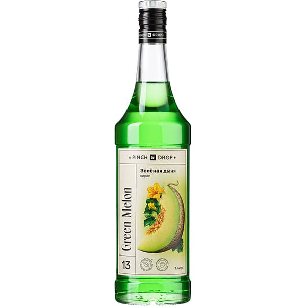 Pinch&Drop Сироп «Зеленая Дыня» Pinch&Drop уцененный;стекло;1л;D=85,H=330мм;зелен.
