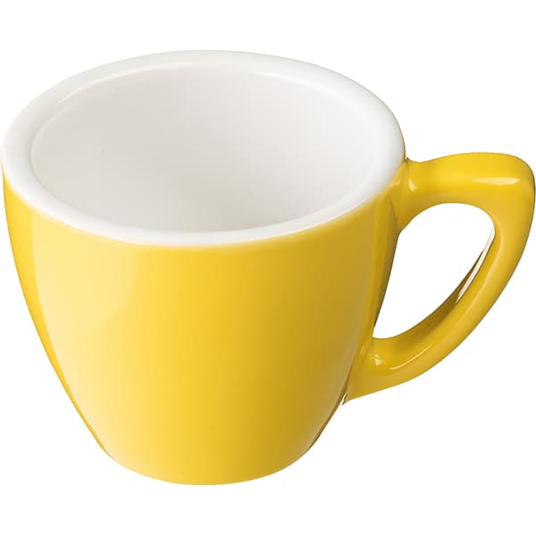 Doppio Чашка кофейная «Пур-Амор»;фарфор;80мл;D=66/40,H=55,L=90мм;желт.,белый