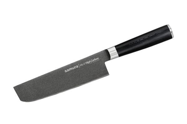 SM-0043B/K Нож кухонный "Samura Mo-V Stonewash" накири 167 мм, G-10