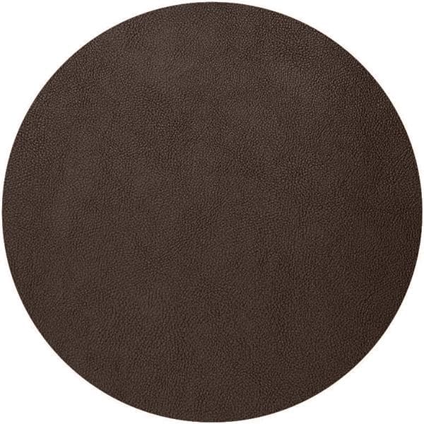 Салфетка подстановочная (коастер) d 18 см, искуств. кожа (ПУ), декор dark brown, LAV