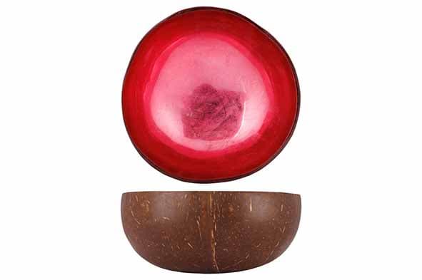 Чаша декоративная  METALLIC DARK PINK LEAF D14CM