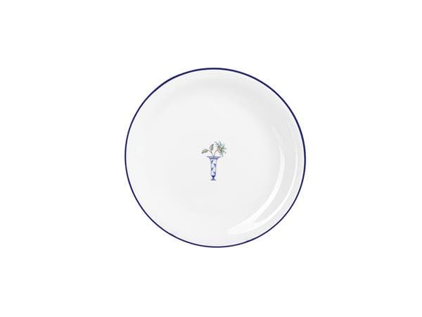 Тарелка мелкая 22 см, кант синий, Vaso Piccolo DS16