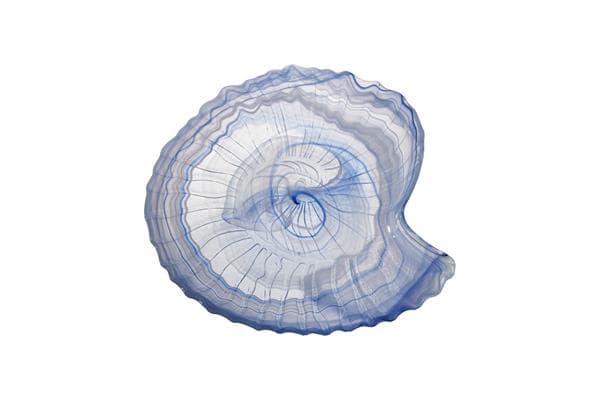 Тарелка 31x29 см h 4,2 см, стекло, цвет / декор сине-белый, Seasnail