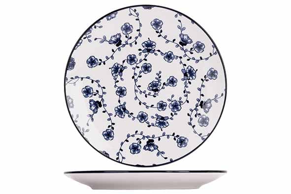 Набор из 4 тарелок d 19 см, фарфор, Flor Azul