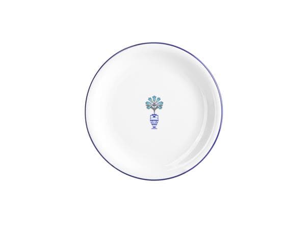 Тарелка мелкая 18 см, кант синий, Vaso Piccolo DS13