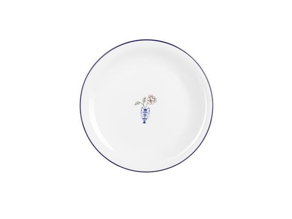 Тарелка мелкая 22 см, кант синий, Vaso Piccolo DS15