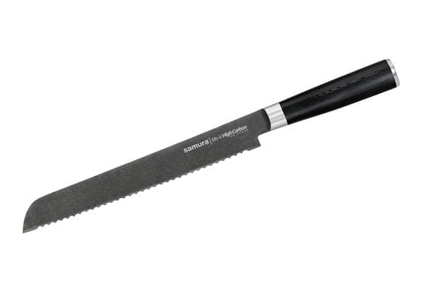 SM-0055B/K Нож кухонный "Samura Mo-V Stonewash" для хлеба 230 мм, G-10