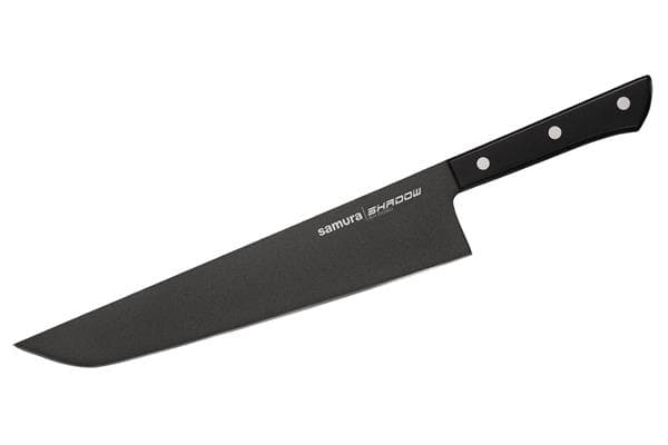 SH-0050/K Нож кухонный "Samura SHADOW" Хамокири с покрытием Black-coating 254 мм, AUS-8, ABS пластик