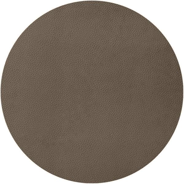 Салфетка подстановочная (плейсмат) d 37 см, искуств. кожа (ПУ), декор taupe, LAV