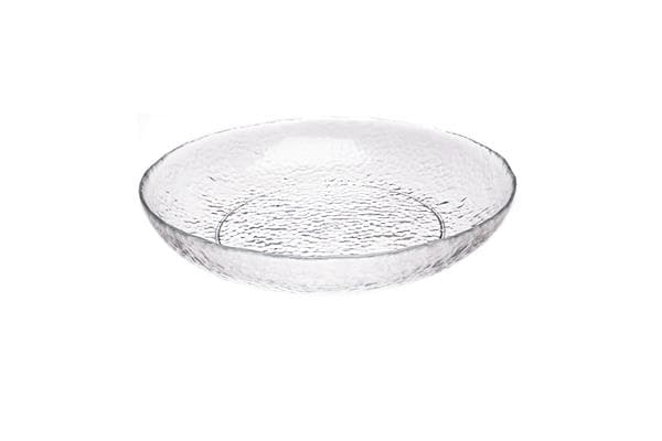 Салатник d 25 см h 4,5 см, стекло, прозрачный, Hammered