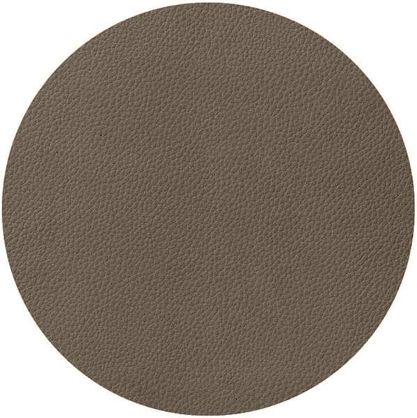 Салфетка подстановочная (коастер) d 10 см, искуств. кожа (ПУ), декор taupe, LAV