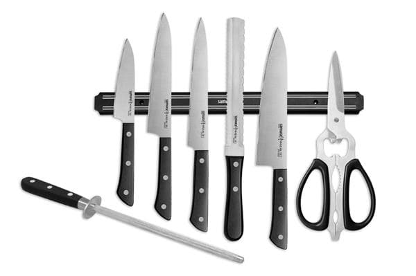 SHR-0280B/K Набор ножей Super Set 8 в 1 "Samura HARAKIRI" 11,23,45,57,85,мусат,ножницы, м. держатель