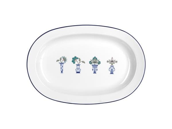 Блюдо овальное 35 см, кант синий, Vaso Piccolo DS12