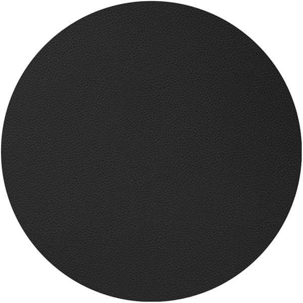 Салфетка подстановочная (плейсмат) d 37 см, искуств. кожа (ПУ), декор black, LAV
