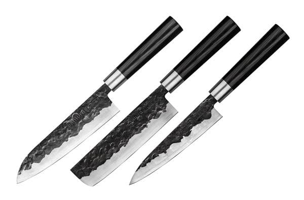 SBL-0220/K Набор из 3 кухонных ножей "Samura BLACKSMITH" (23, 43, 95), AUS-8, микарта