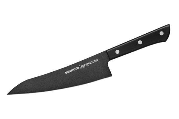 SH-0185/K Нож кухонный "Samura SHADOW" Гюто с покрытием Black-coating 182 мм, AUS-8, ABS пластик