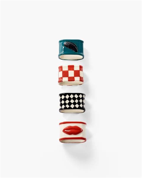 Кольца для салфеток, 4 шт, 4,8x3 см h 3,2 см, Les Objets Mouleversants