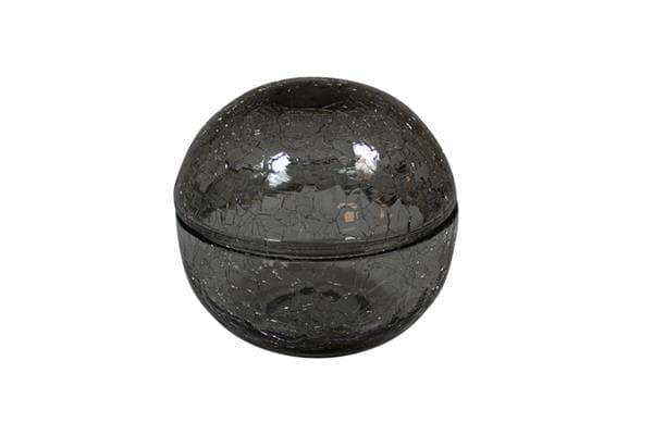 Салатник с крышкой "Шар", цвет серый 12 см Crackled glass