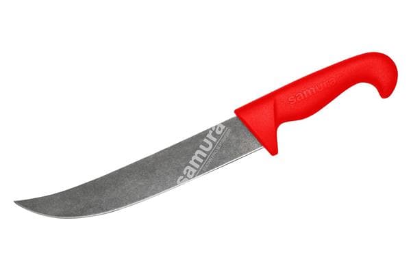SUP-0045BR/K Нож кухонный "Samura SULTAN PRO" для нарезки, пчак 213 мм, ТЭП красный, AUS-8 с галт.