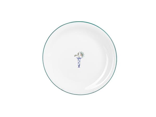 Тарелка мелкая 22 см, кант зеленый, Vaso Piccolo DS16
