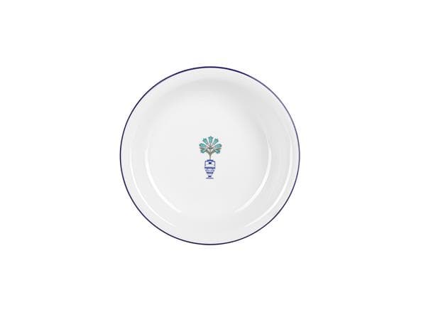 Тарелка глубокая 21 см, кант синий, Vaso Piccolo DS13