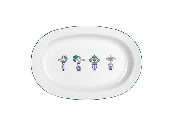 Блюдо овальное 31 см, кант зеленый, Vaso Piccolo DS12