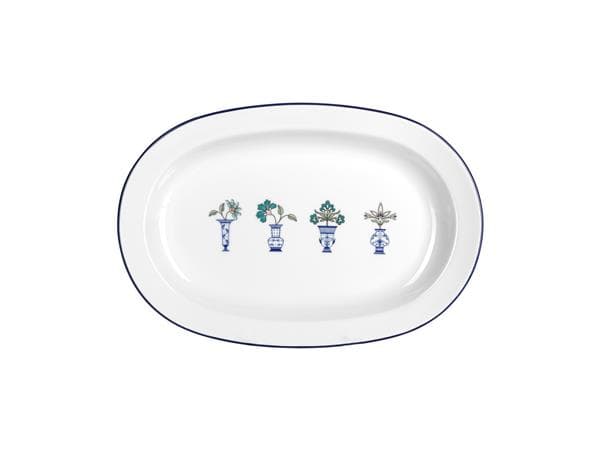 Блюдо овальное 31 см, кант синий, Vaso Piccolo DS12