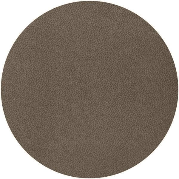Салфетка подстановочная (коастер) d 18 см, искуств. кожа (ПУ), декор taupe, LAV