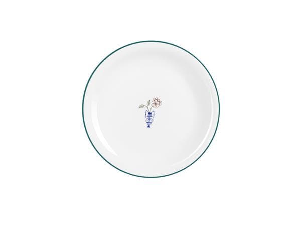 Тарелка мелкая 22 см, кант зеленый, Vaso Piccolo DS15