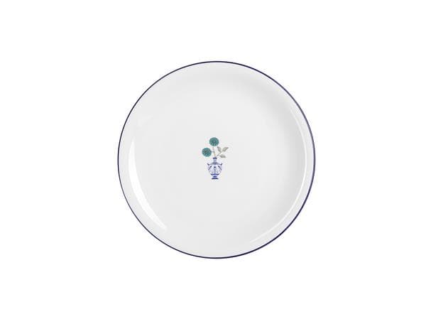 Тарелка мелкая 26 см, кант синий, Vaso Piccolo DS17