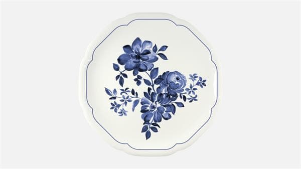 Тарелка мелкая 31 см, безбортовая, декор синий, FLORAL CREATE