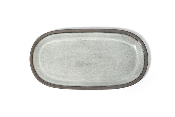 Блюдо овальное 36x18,5 см, керамика, цвет серый, Laguna