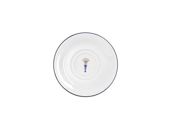 Блюдце для чайной чашки 15 см, кант синий, Vaso Piccolo DS19