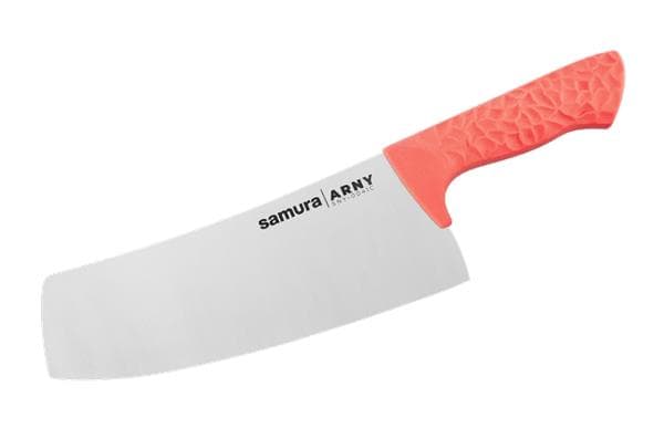 SNY-0041C/K Кухонный топорик Модерн "Samura ARNY" 208 мм, ТЭП коралловый, AUS-8