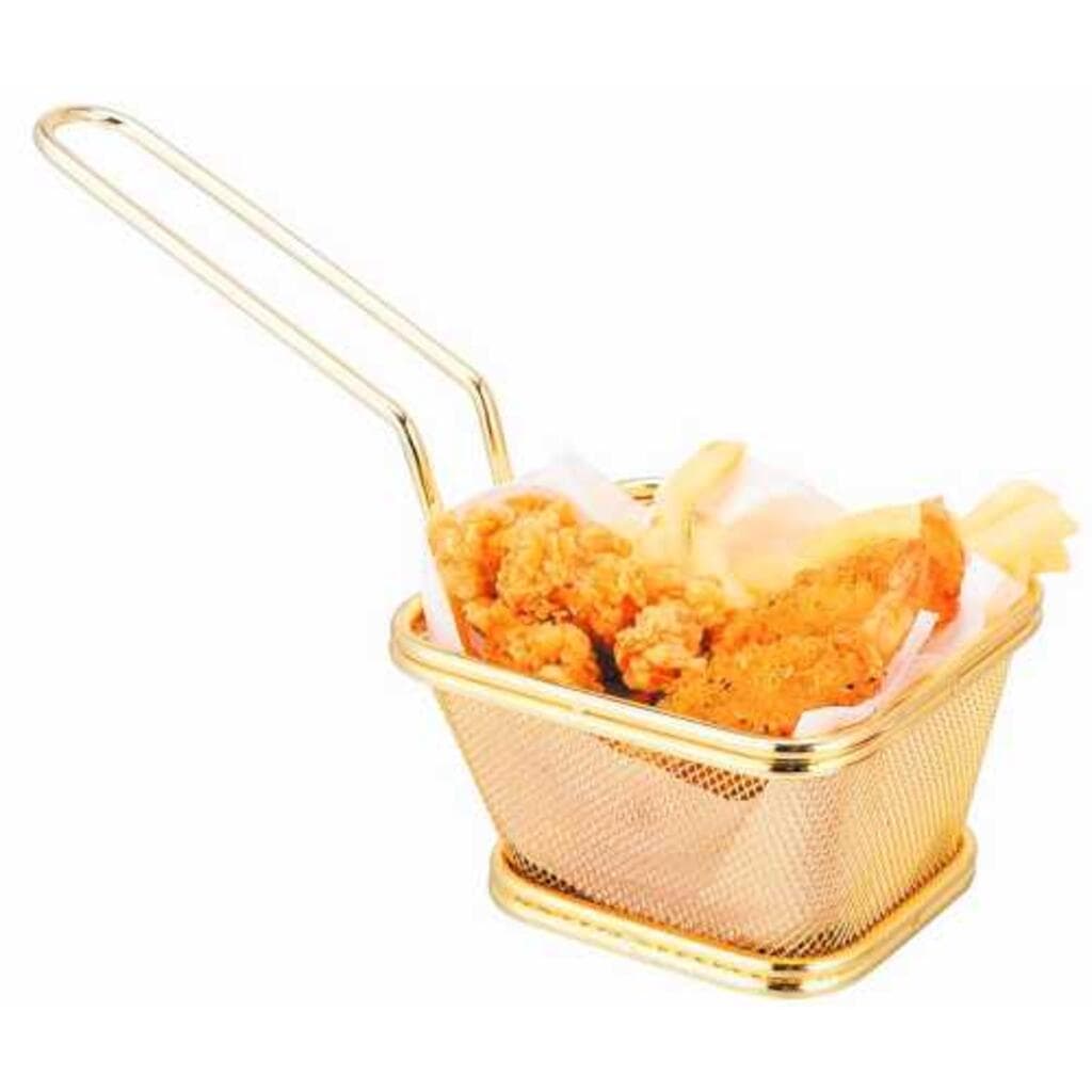 Корзинка для подачи 10,5*9 см h6,5 см "Gold" прямоуг. нерж. P.L. Proff Cuisine