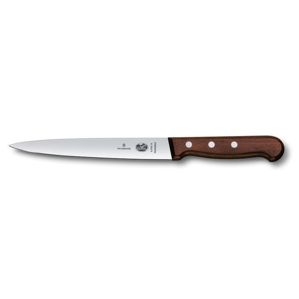 Нож филейный 18 см гибкое лезвие ручка розовое дерево Victorinox Rosewood