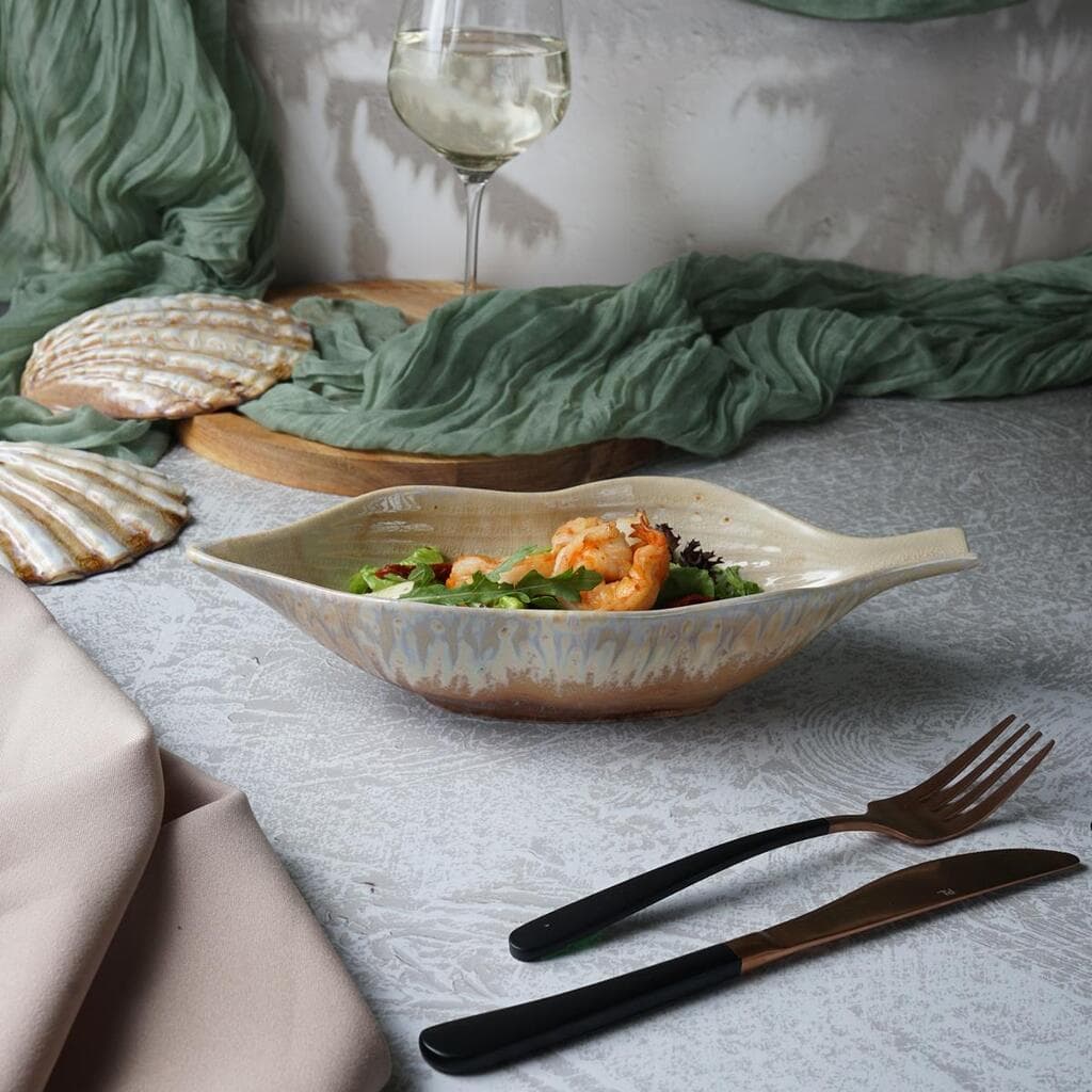 Блюдо овальное 28,5*10,5 см h6,5 см 350 мл для закусок Pearl Leaf Frutti di Mare P.L. [4]