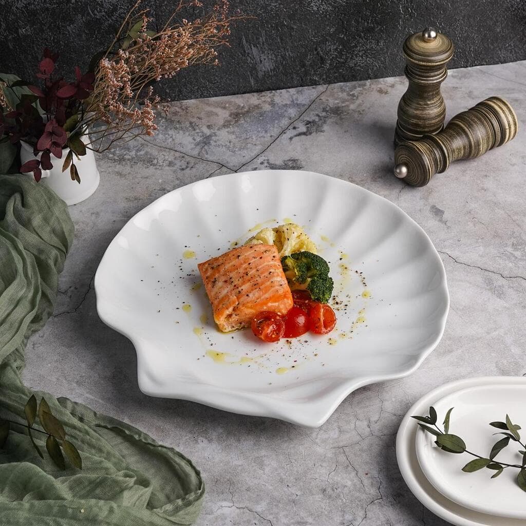 Блюдо овальное 30*28 см h3,5 см "Ракушка" Seashell White P.L. Proff Cuisine [1]