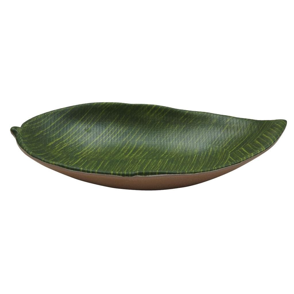 Блюдо 27,6*16,7*5,3 см овальное глубокое Лист Green Banana Leaf пластик меламин P.L. Proff Cuisine