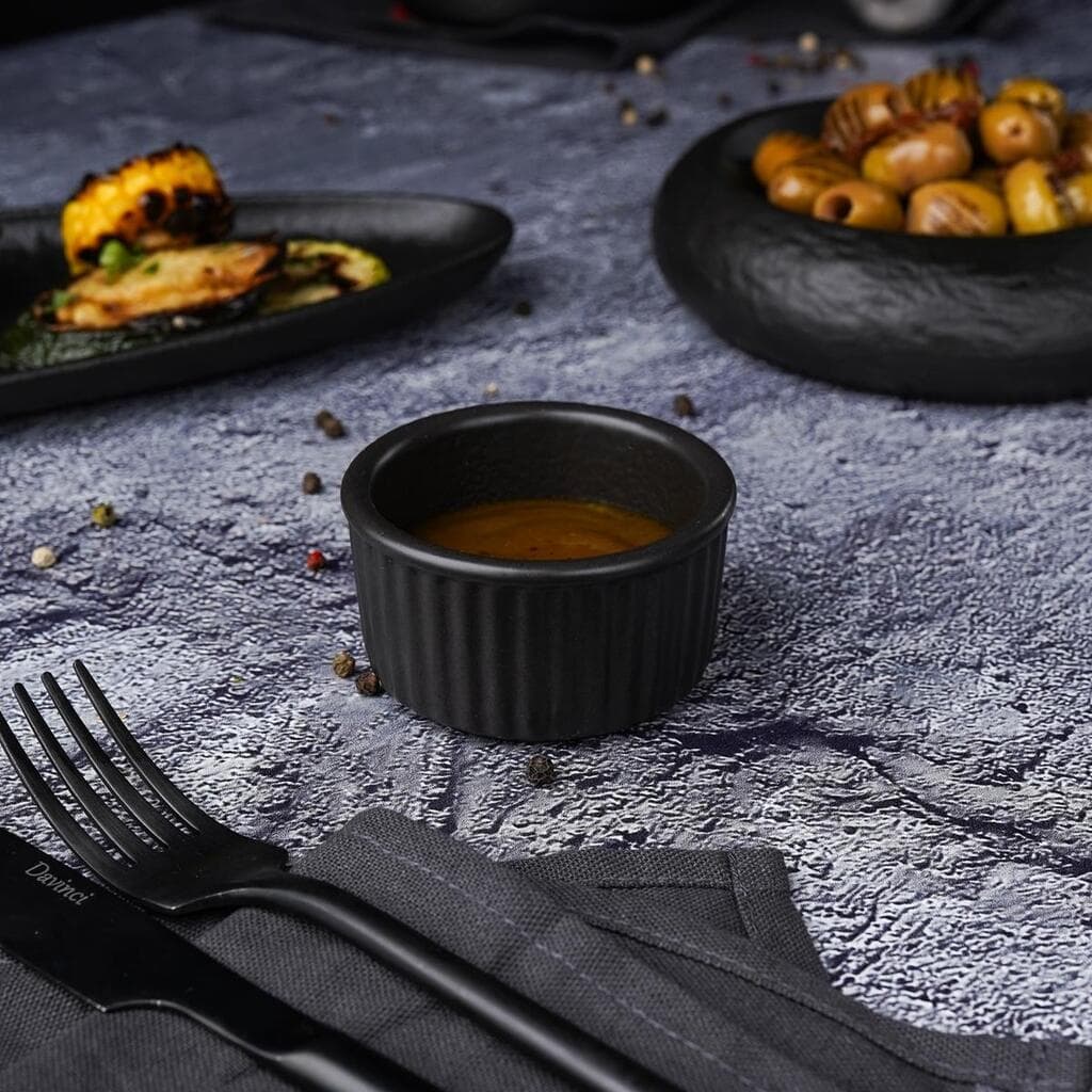 Соусник  90 мл d 7 см h4 см круглый фарфор Рамекин Black Raw Stellar P.L. Proff Cuisine [12]