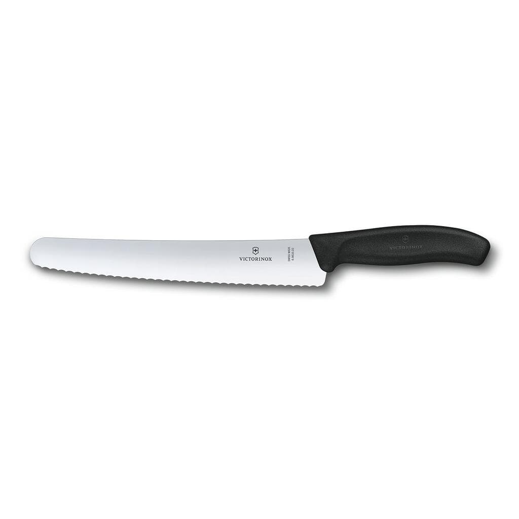 Нож для хлеба 22 см Fibrox чёрная ручка Victorinox