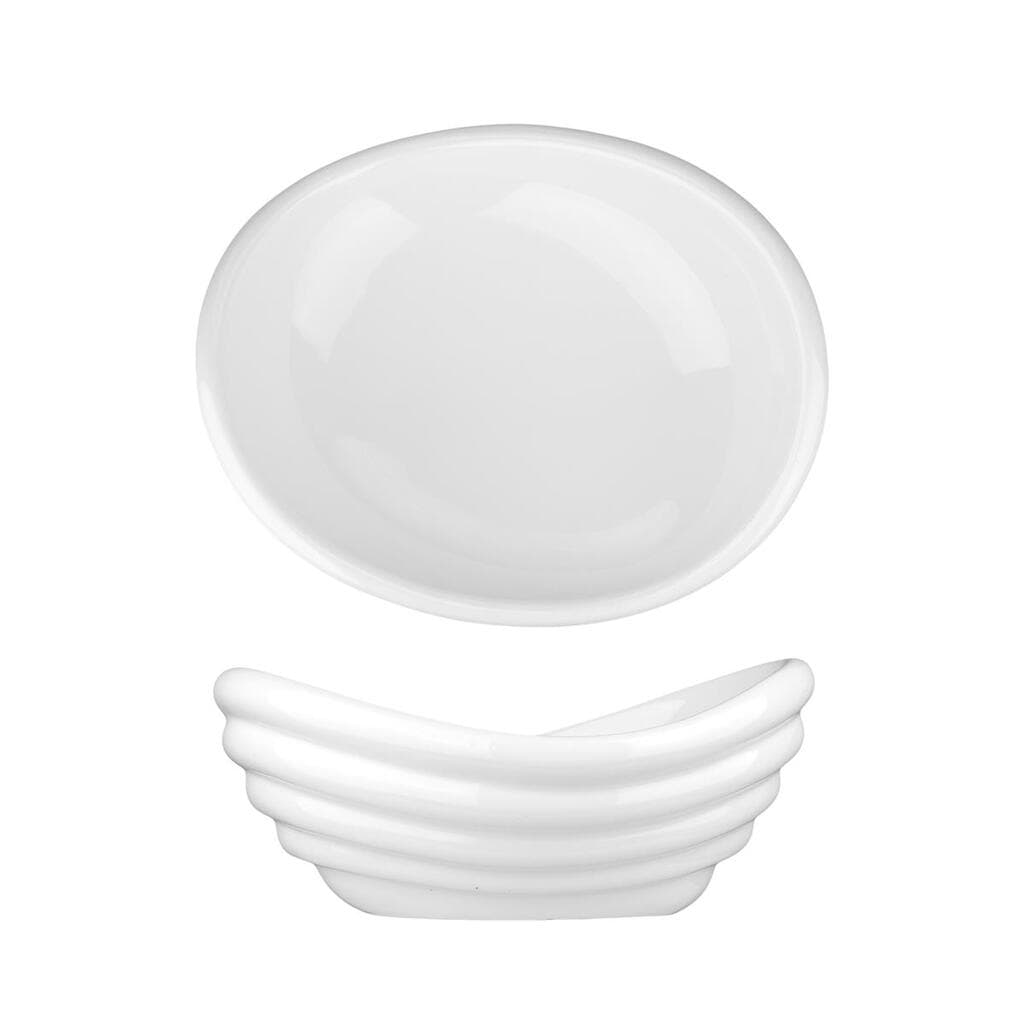 Салатник  900 мл 27,5*23 см h11,7/8,5 см овальный Wave белый фарфор P.L. Proff Cuisine [1]