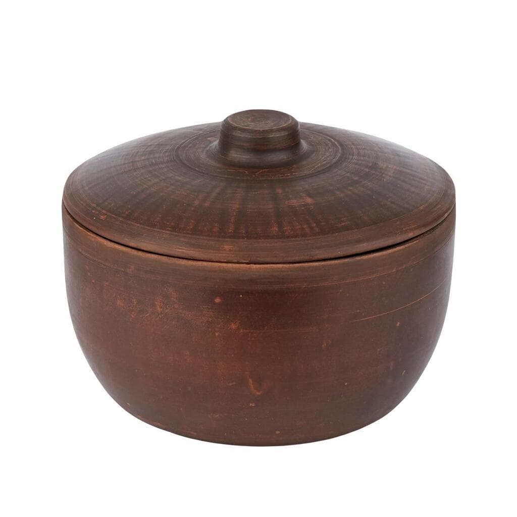 Супница пельменница кашник 2,8 л d 20,5 см h14,8/10,8 см с крышкой "Кухни мира" красная глина P.L.